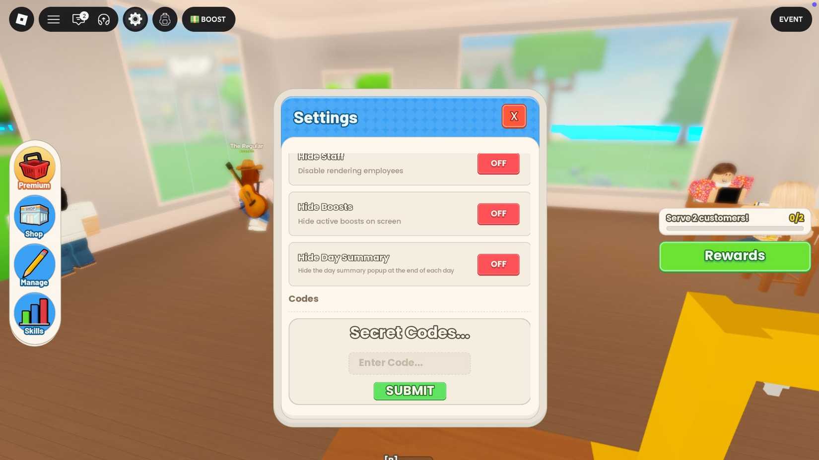 Como obter e utilizar códigos no jogo Run a Restaurant no Roblox