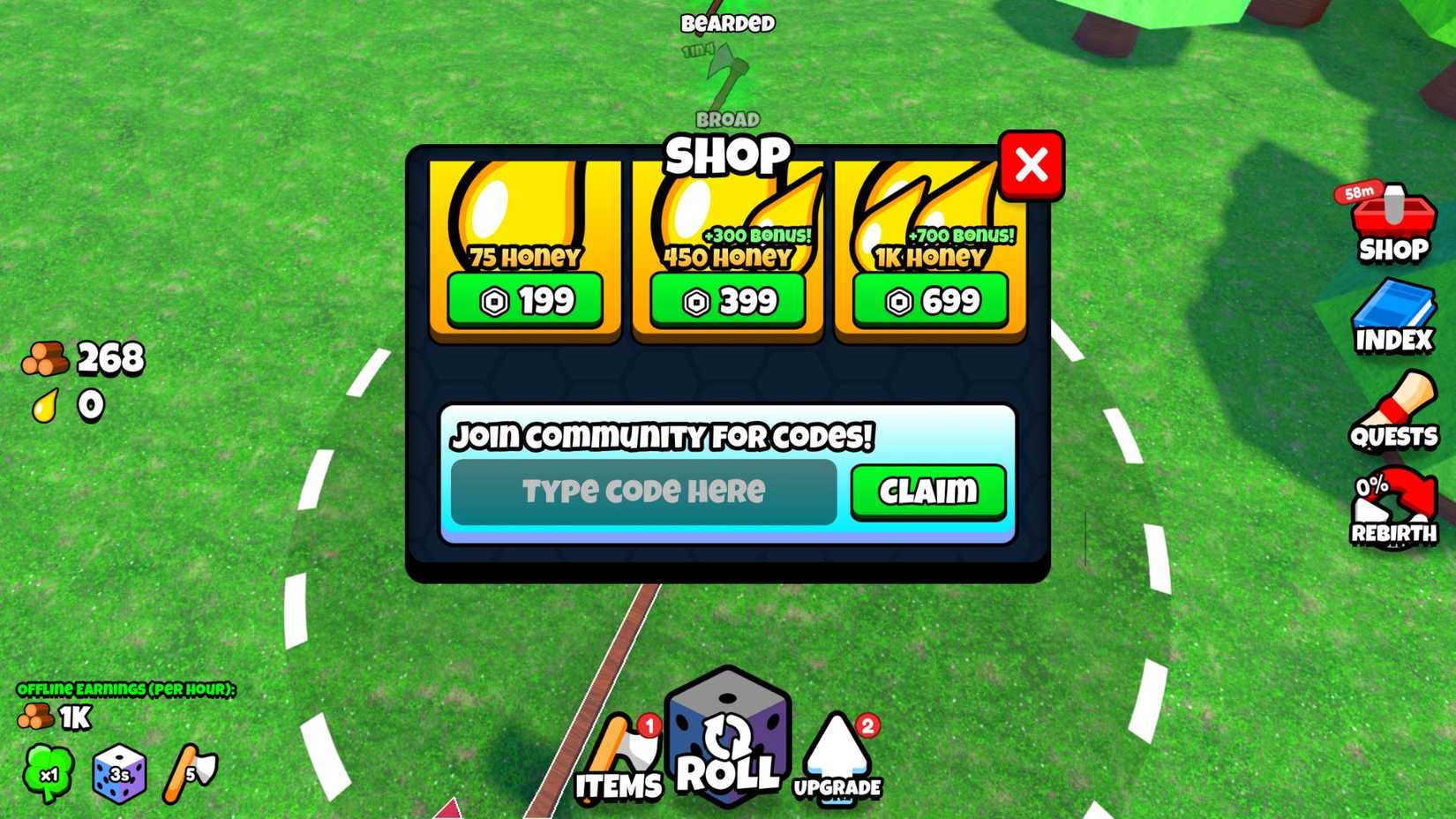 Códigos de Roblox Axe RNG: recompensas gratuitas de poções, mel e machados especiais