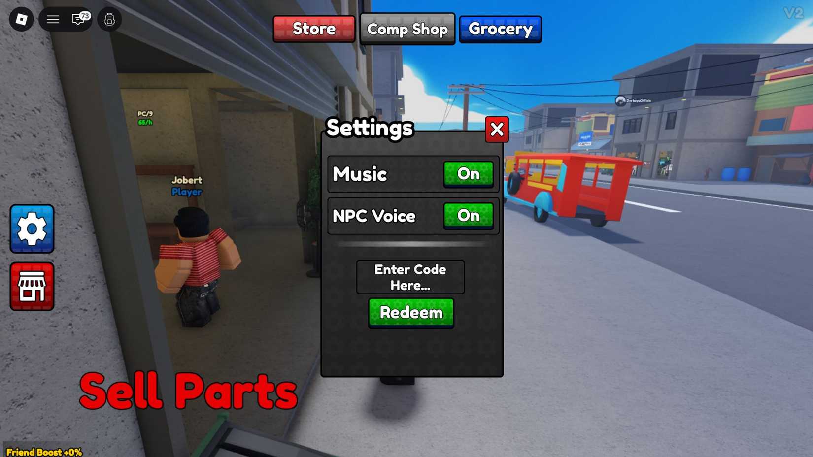 Como obter códigos gratuitos para avançar em jogos de roblox, como Compshop